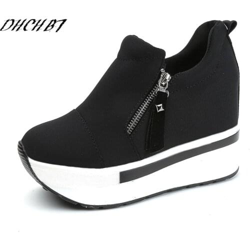 8CM Women Casual Platform Shoes Fashion High Heels Shoes Woman Wedges Shoes Loafers Height Increasing zapatos mujer