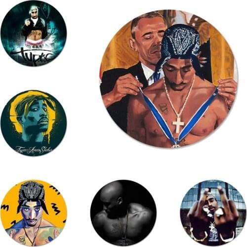 2Pac Tupac Shakur Icons Pins Badge Decoration Brooches Metal Badges For Clothes Backpack Decoration 58mm