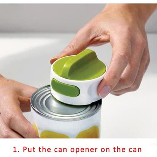 1pcs Portable Manual Rotatable Universal Multifunctional Green Kitchen Tool ABS Plastic/Stainless Steel Can Opener