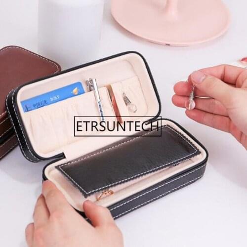 10pcs Mini Portable PU Leather Jewelry Storage Box Watch Organizer Earrings Ring Case Casket Travel Jewelry Holder Case