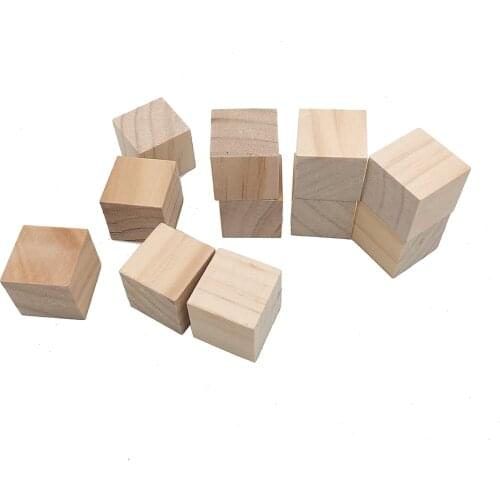 12pcs 40mm 1.57inch Natural Solid Cube Wooden Unfinished Craft Wood Blocks Wood Cubes for DIY Craft Gifts