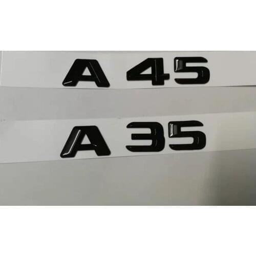 20X glossy black Plastic ABS A 45 A45 A35 A 35 Trunk Rear Badge Emblem Sticker for Mercedes Benz W176 AMG A Class 4matic