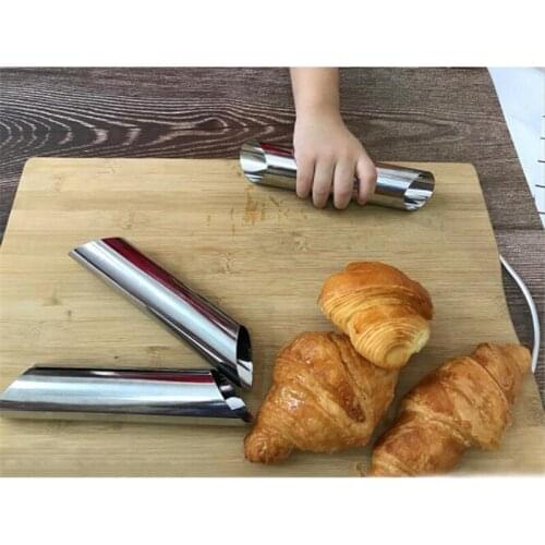 4pcs/Set Stainless Steel Danish Spiral Bread Tube Food Grade Cream Croissant Baking Mold Kitchen Pastry Baking Mold