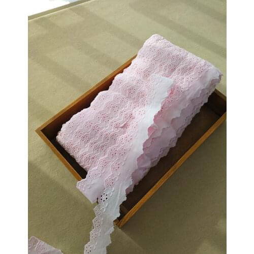 5Meters 100% Cotton Cloth Lace Trim for DIY Crafts Costume Sewing Accessories light Pink Cotton Lace Fabric 4cm Width