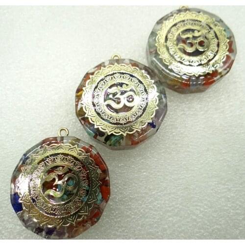 8pc new Natural Stone lapis opal Retro Colorful Chips Chakra Orgone Energy bead Pendulum Amulet Reiki Healing Pendant Necklace