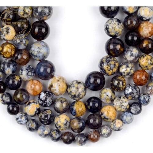 AAA Genuine Gems Natural Blue Ocean Agates Stone Beads Round Loose Beads For Jewelry Making Diy Bracelet Necklace 6 8 10mm 15