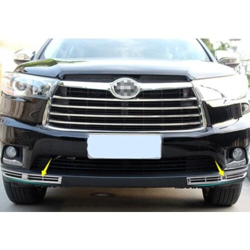 Car Front Bumper Front Lower Fog Lamp Cover Decorative Frame for Toyota Highlander Kluger 2014 2015 2016 2017 2018