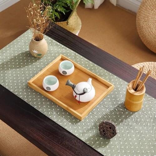 Bamboo Serving Tray Tea Cup Saucer Trays Fruit Plate Storage Pallet Cutlery Japanese Woode Food Rectangular Plate Decoration