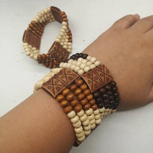 Free Shipping!! 5pcs/lot multi wooden beaded bracelets can mixed colors