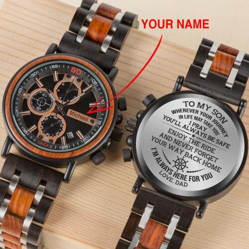 BOBOBIRD Customized Wood Watch Engrave Your Personalized Logo On The Back relogio masculino With Wood Box Boyfriend Gifts