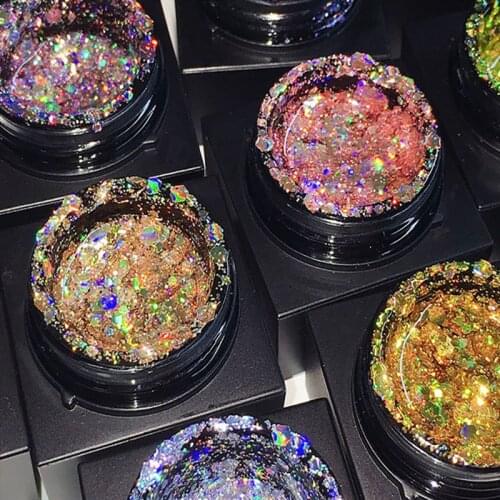 Big Sequin Nail Gel Explosion Shiny Soak Off Nail Varnish Aurora Nail Polish Reflective Diamond Glue Phototherapy Gel TSLM1