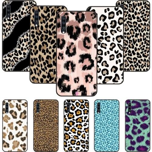 Phone Case For Samsung Galaxy A 50 51 71 70 7 5 10 20 30 40 41 21 S E Black Cover Prime Luxury Bumper Popular Leopard Pattern
