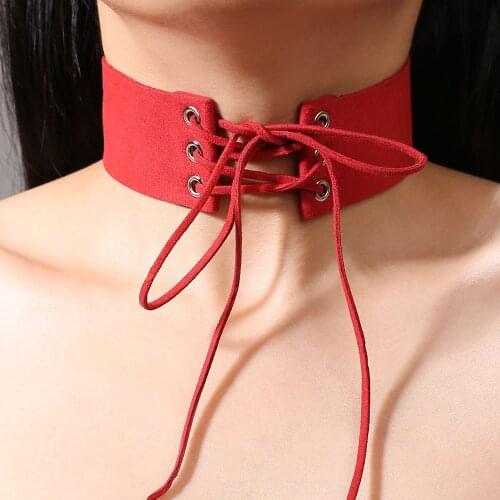 Sexy Punk Choker Collar Hip Hop Choker Necklace for Women Female Self-tie Cool Goth Necklace 2021 Fashion Accessory AM3223