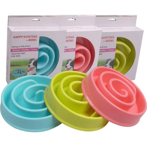 Dropshipping Pet Dog Feeding Food Bowls Puppy Slow Down Eating Feeder Dish Bowl Prevent Obesity Pet Dogs Supplies