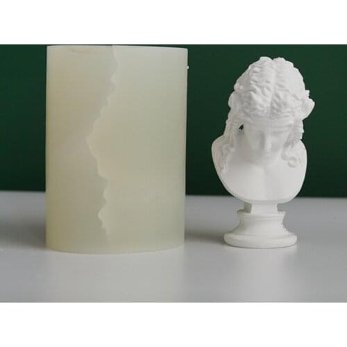 Ariadne Head Candle Mold Female Candle Silicone Mold Fragrance Human Shaped Ariadne Goddess Candle Making Wax Plaster Mould
