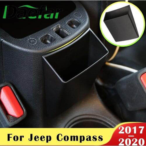 Zlord for Jeep Compass 2017 2018 2019 2020 Accessories ABS Car Armrest Storage Box Cup Holder Container Glove Organizer