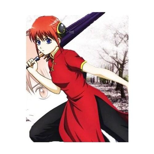 Gintama Kagura Red Cosplay Costume Wig Free Shipping Custom Made for Halloween and Christmas