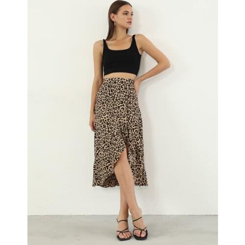 Ruffle Skirt-Patterned Summer Women Midi Skirts Women 'S Clothing Fashion Girls Cute Kawaii Skirts For Ladies Streetwear Thin Bottoms