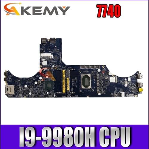 Akemy CK1RN 7740 motherboard LA-H281P with I9-9980H CPU For DELL Precision 7740 notebook mainboard motherboard tested 100% OK