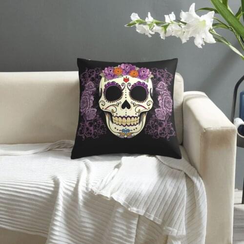 Mexican Skull pattern print Cushion Cover Decorative Pillowcase Chair Seat Square Car Pillow Cover Home Living Textile