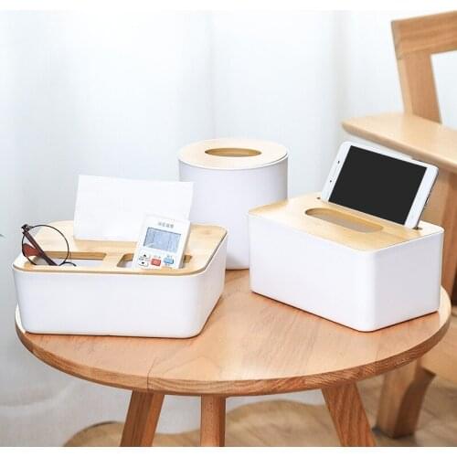 Multifunction Tissue Box Roll Paper Tube Household Creative Plastic with Lid Living Room Coffee Table Napkin Storage Pumping Box
