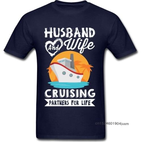 Men T Shirt One Piece Tshirt Husband and Wife Cruising Partners Life 100% Cotton Sweatshirts Women Top T-shirts For Honeymoon