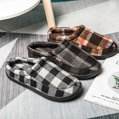 New Men Shoes Winter Slippers Memory Foam Winter House Slippers Plush Velvet Indoor Warm Shoes For Men Home Soft Slippers 2021
