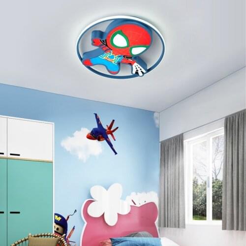 Kids Lighting Fixtures Cartoon Spider Ceiling Lights For Kids Bedroom Baby Room Ceiling Lamp Boy Room Lighting Girl Pincess Lamp