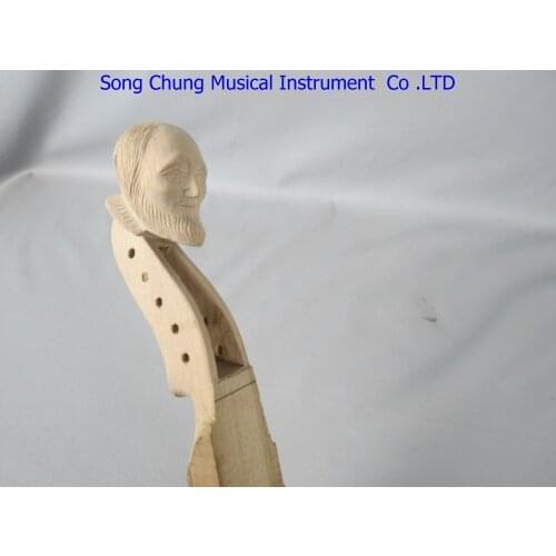 Hand carved maple old man head unfinished violin neck 4/4,perfect workmanship