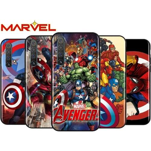 Marvel Avengers for OPPO Realme V15 X5 X3 X50 X7 X2 C17 C11 C3 C2 7 7i 6 6S 6i 5 3 2 Pro Soft Black Phone Case