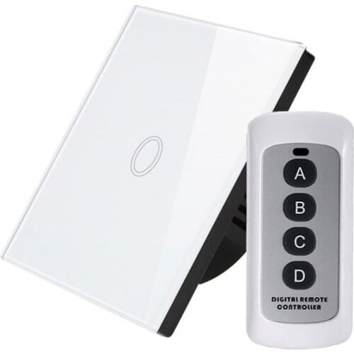 SESOO EU Standard Remote Control Switch ,1 Gang 1 Way ,White,RF433 Smart Wall Switch, Wireless Remote Control Touch Light Switch