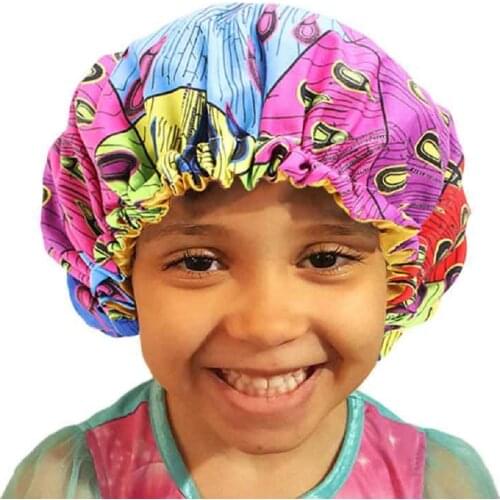 Sleep Night Cap For Kids Print Adjustable Double Soft Satin Bonnet Hat Extra Large Premium Elastic Band Night Hat шапка женская
