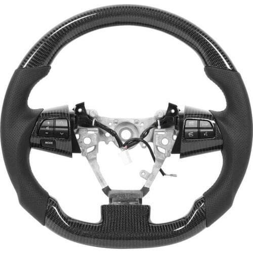 Hubs Carbon Fiber Steering Wheel Nappa Perforated Leather with Buttons Fit for Toyota Corolla/Wish/Rav4 Car Accessory