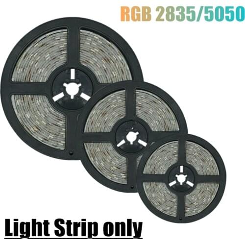 12V RGB LED 5050 2835 Only Strips Light 5 m 10 m Set Decoration Lamp Ribbon String Christmas Flexible NO Waterproof Decor Diode