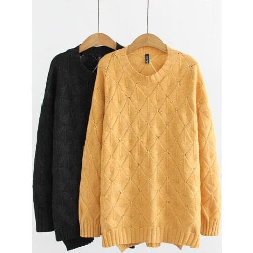 Large size womens autumn and winter 2019 new loose sweater woman fat sister cover sweater, Soft and skin-friendly