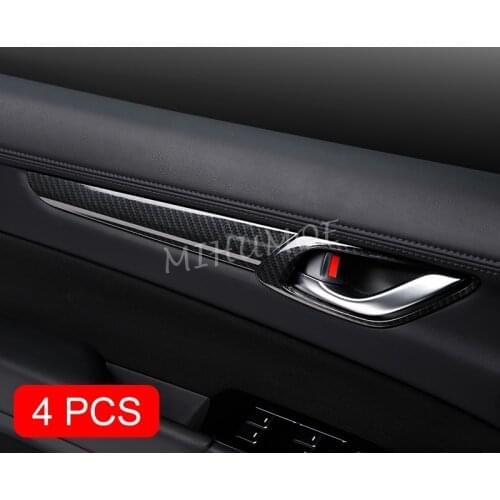 Carbon Fiber Interior Door Handle Surrounds Cover For Mazda CX-5 KF 2017 2018 2019 2020 2021