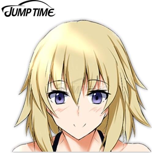 Jump Time Fate Apocrypha Jeanne d'Arc (Ruler) 15 8.9 Big Head Anime Peeker Vinyl Decal Waifu Kawaii Girl Car Stickers