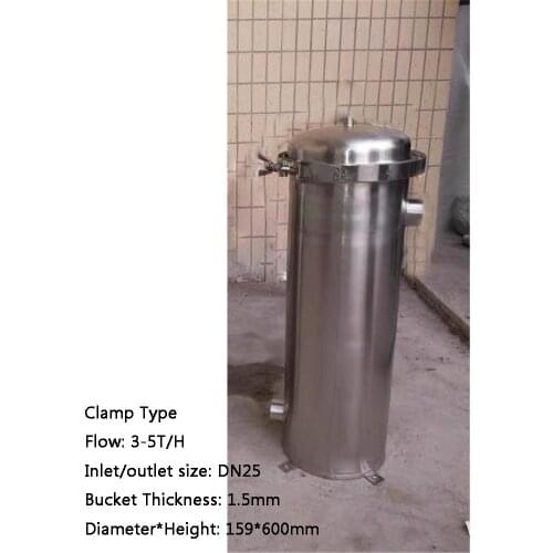 Clamp Bag Filter 304 Stainless Steel Industry Bag Filter Liquid Water Oil Solvent Medicine Diesel Bath Filtration Single Bag