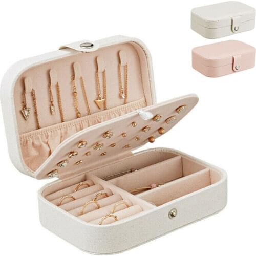 Lady Cosmetic Cases Jewelry Earring Ring Display Storage Box Case Organizer Flannel Tray Holder