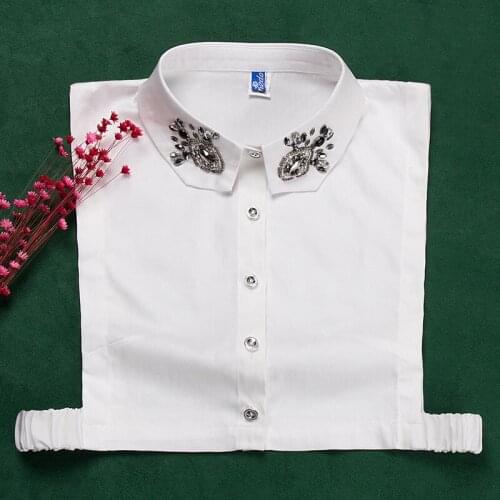 2021 Fashion Handmade Beads Fake Collars for Women Sweater Decoration Ladies Detachable Collar Girls Neckwear Accessories