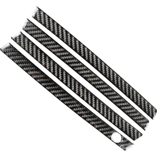 4PCS Carbon Fiber Door Handle Anti-collision Strips Car Stickers For Audi A4 B9 R S4 LHD RHD Accessories 2017 2018 2019 Styling