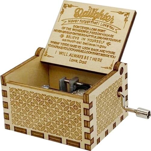 Wooden carved music box You are my sunshine Childrens toys Music box Christmas theme accessories New year gifts Birthday partie