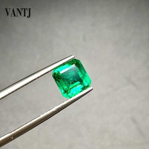 VANTJ Hydrothermal Lab Grown Created Emerald Loose Gemstone Oct Square Cut Diy for Silver Gold Women Jewelry Random Delivery