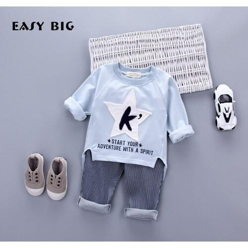 EASY BIG 0-3 Years Spring Unisex Cute Children Clothing Sets Casual Kids Coat+Pants 2pcs Girls Boys Clothes Suits CC0068