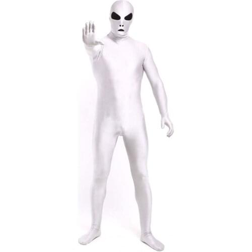 Zentai Suit Women Men Cosplay Jumpsuits Hood Alien Sexy Costume Fullbody Tights Suit Halloween Performance Clothes Female Male