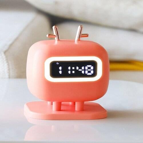 MLGB Alarm Clock Multifunction Electronic Alarm Cute Cartoon Night Light Smart Children Clock