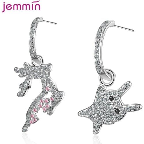 Trendy Fashion 925 Sterling Silver Animal Asymmetric Stud Earrings For Women Wholesale Ear Piercing Jewelry