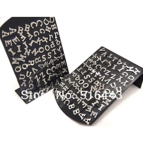 Fashion 72pcs 316L Stainless steel Women Mens Letter Silver Stud Earrings Wholesale Jewelry Lots A-070
