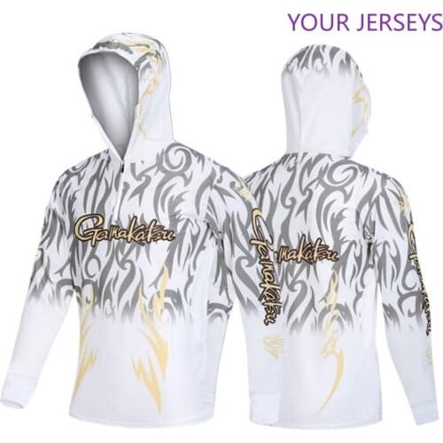 2022 Summer New Gamakatsu Long Sleeve Fishing Shirt Quick Dry Hooded Fishing Clothing Anti-UV Sunscreen Fishing Clothes DAIWA