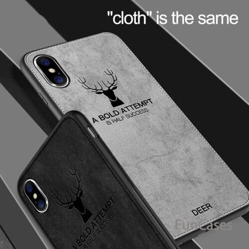 New Deer Pattern Original Cloth Phone Case For iPhone XS MAX XR X Shockproof Cover for iphone 7 8 Plus 6 6s Plus Soft Back Cases